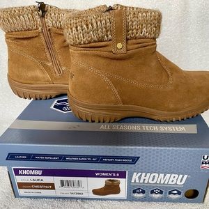 Brand new with box Khombu ankle all season boots in chestnut size 8